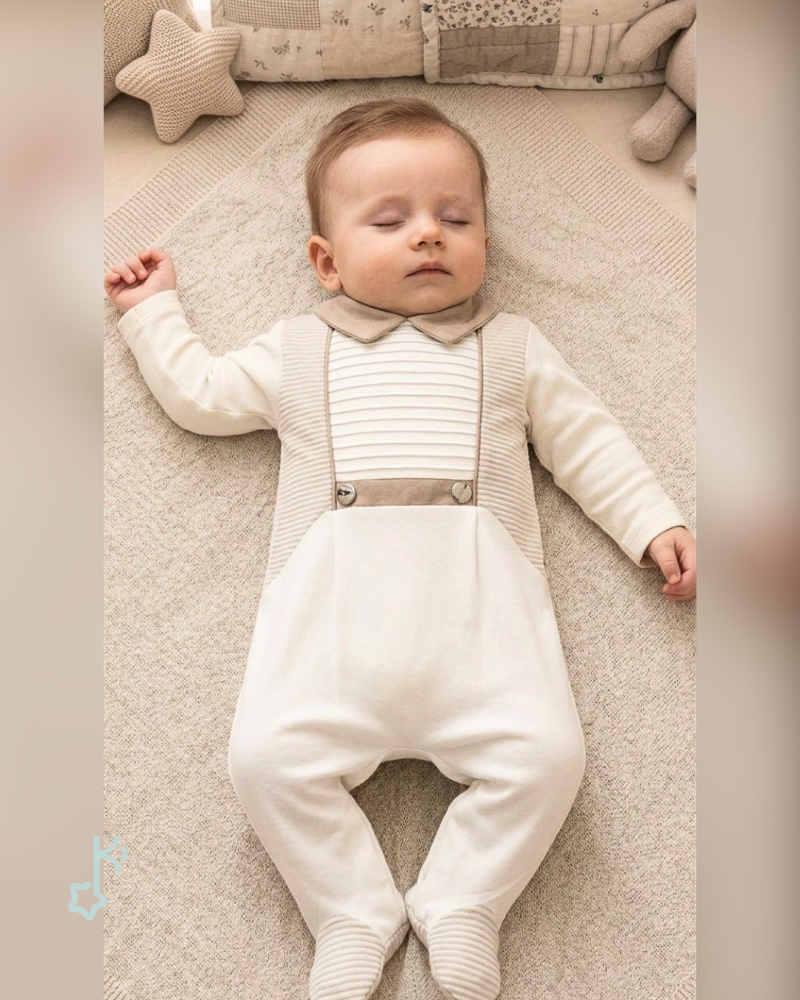 Footed Overall with pleated details