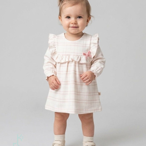Ruffled striped dre…