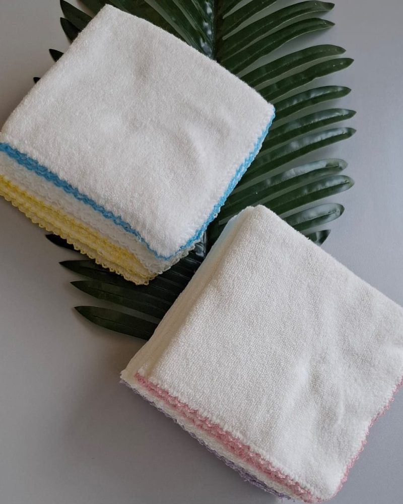 6 Pieces Set of Cotton Terry Handkerchiefs