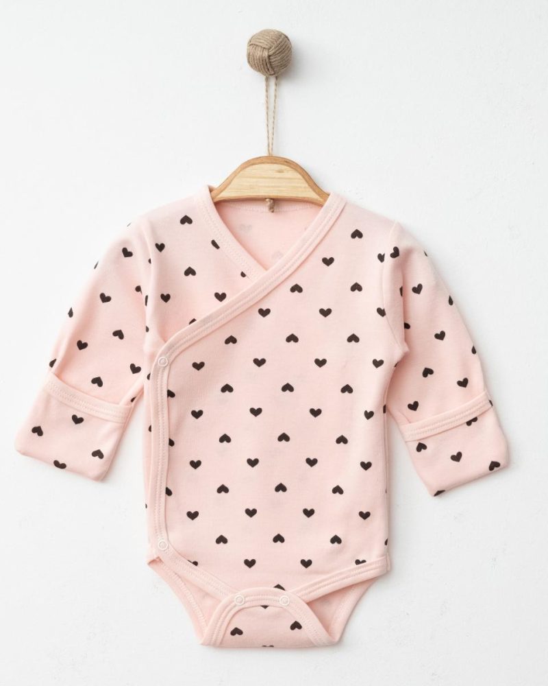 Heart Printed Long Sleeve Bodysuit