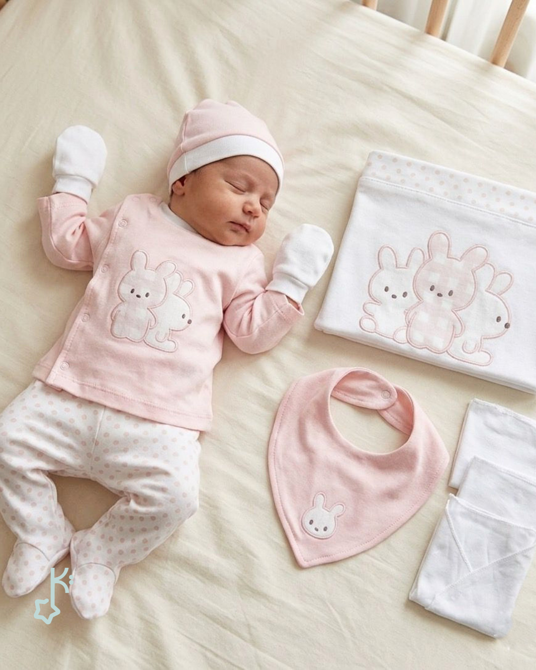 Embroidered Bunny 10-Piece Set