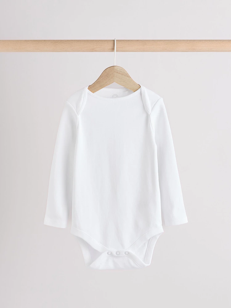White Essential Baby Long Sleeve Bodysuit