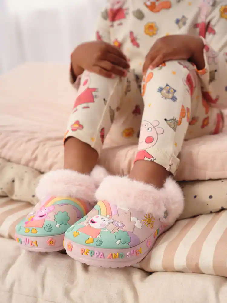 Pink Peppa Pig Cosy Lined Slipper Clogs