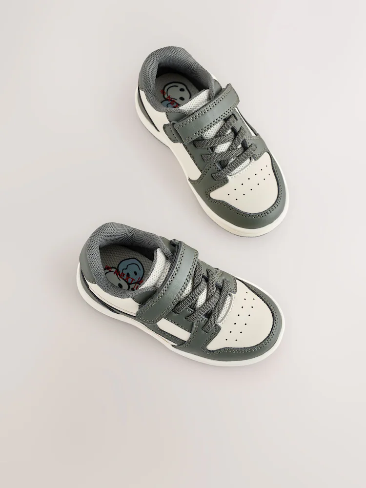 Khaki Green Touch Fastening Elastic Lace Trainers