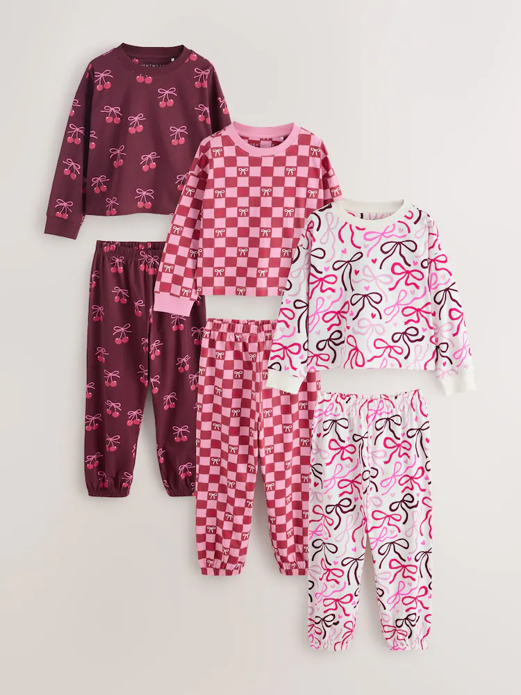 Pink/Brown Bow Jogger Pajamas