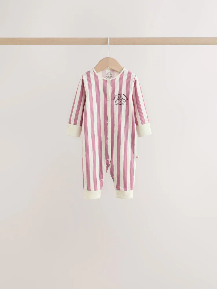 Burgundy/Purple Cat Baby Sleepsuits - Image 3