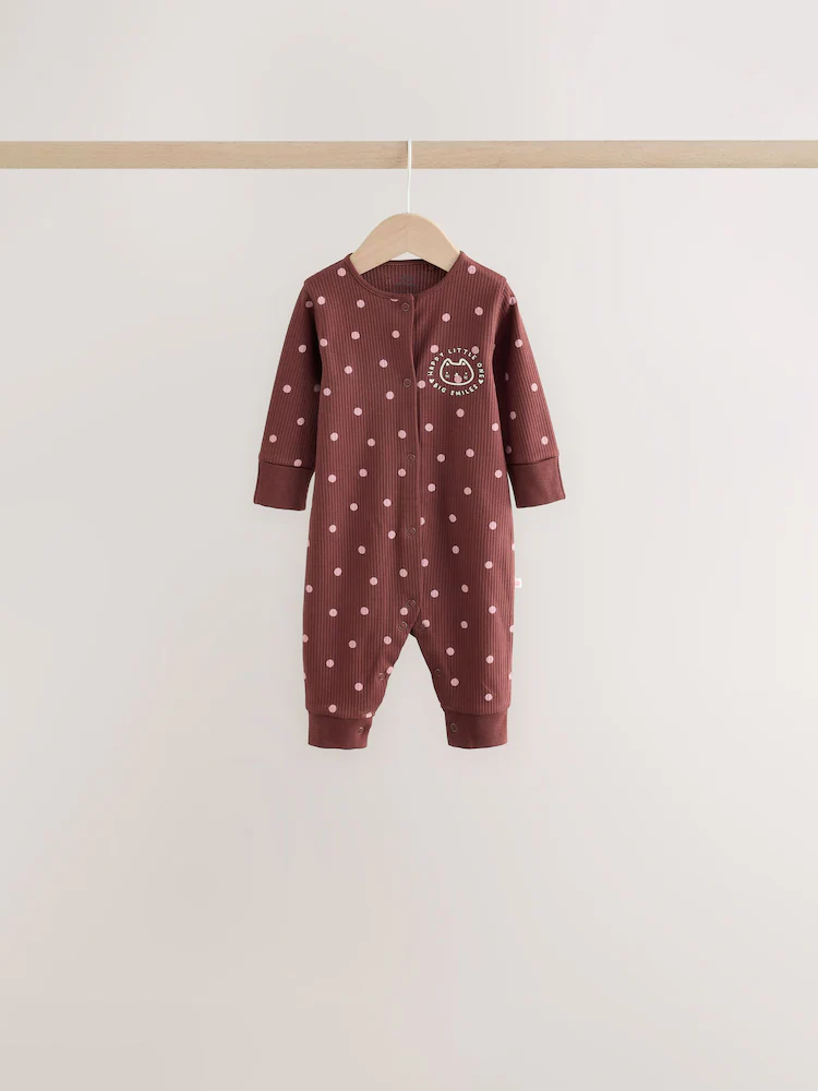 Burgundy/Purple Cat Baby Sleepsuits - Image 7