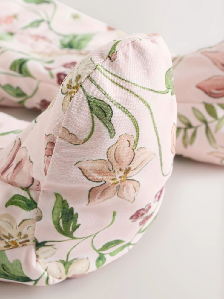 Pink Floral All-Over Printed Double Zip Baby Hooded Pramsuit - Image 8