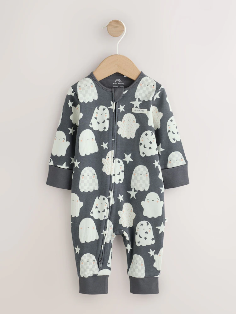 Glow In the Dark Two-Way Zip Baby Sleepsuit