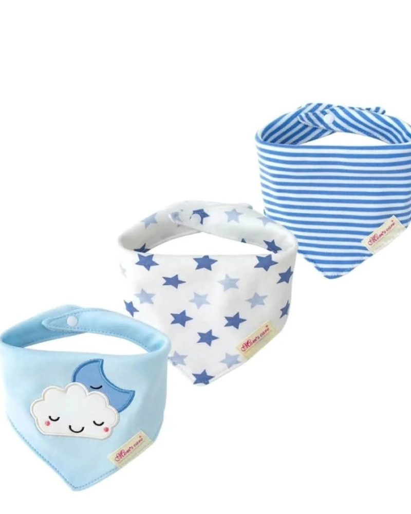 Blue Moon & Cloud 3 pack Bibs