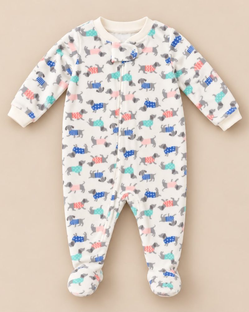 Carter’s Colorful Puppies Fleece Footed Overall
