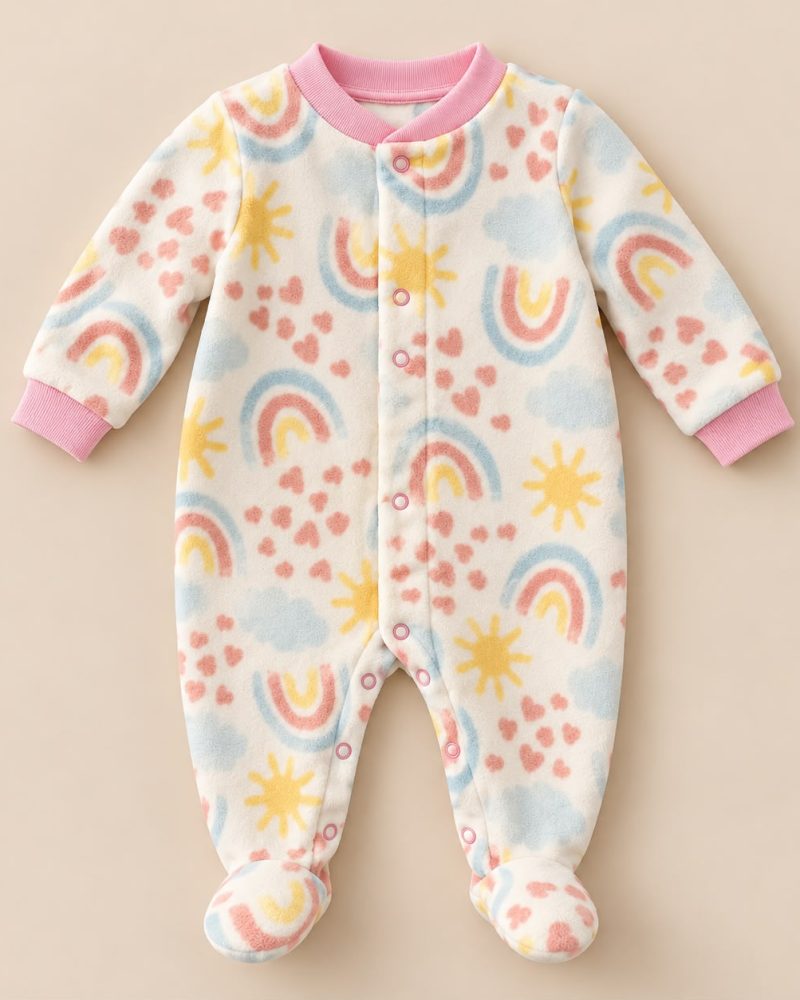 Carter’s Rainbow & Sunshine Fleece Footed Overall