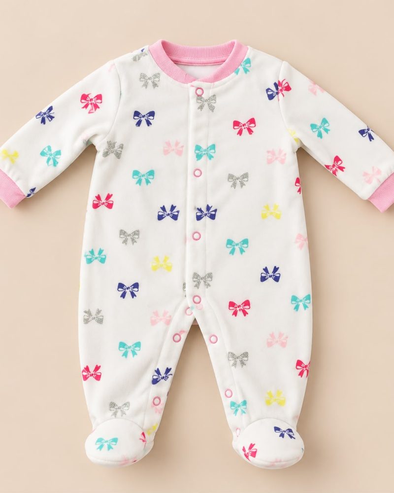 Carter’s Colorful Bows Fleece Footed Overall