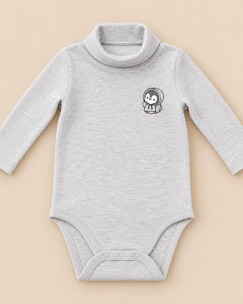 Just Kidding® Penguin Print Turtleneck Baby Bodysuit