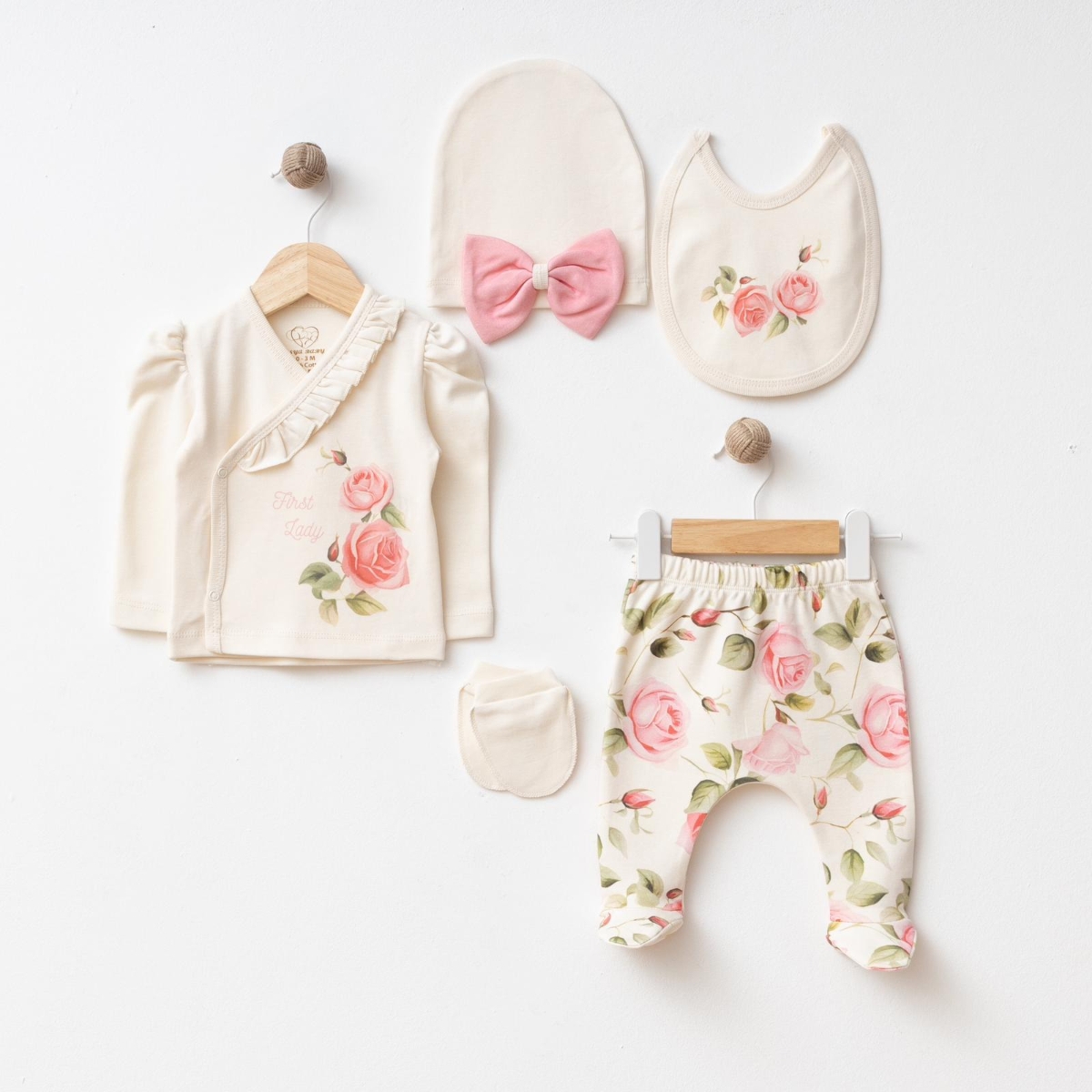 Blush Rose Newborn Baby Girl Set