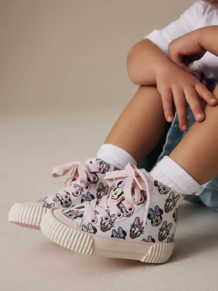 Cream Minnie Mouse High Top Trainers