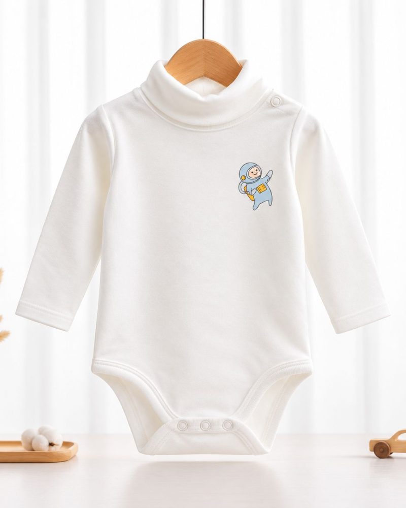 Just Kidding® Astronaut Print Turtleneck Baby Bodysuit