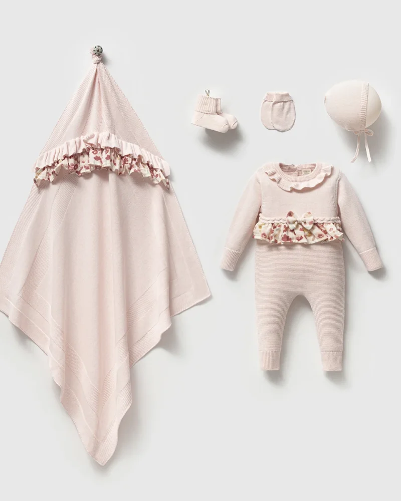 Pink Floral Newborn Layette Set
