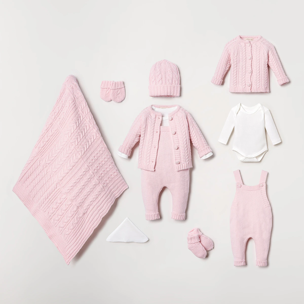 Pink Knitted Baby Girl Gift Set