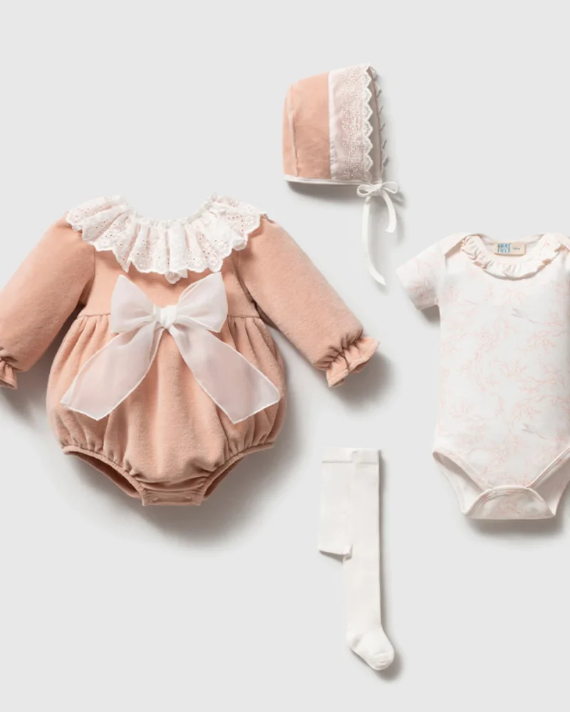 Blush Bow & Lace Set
