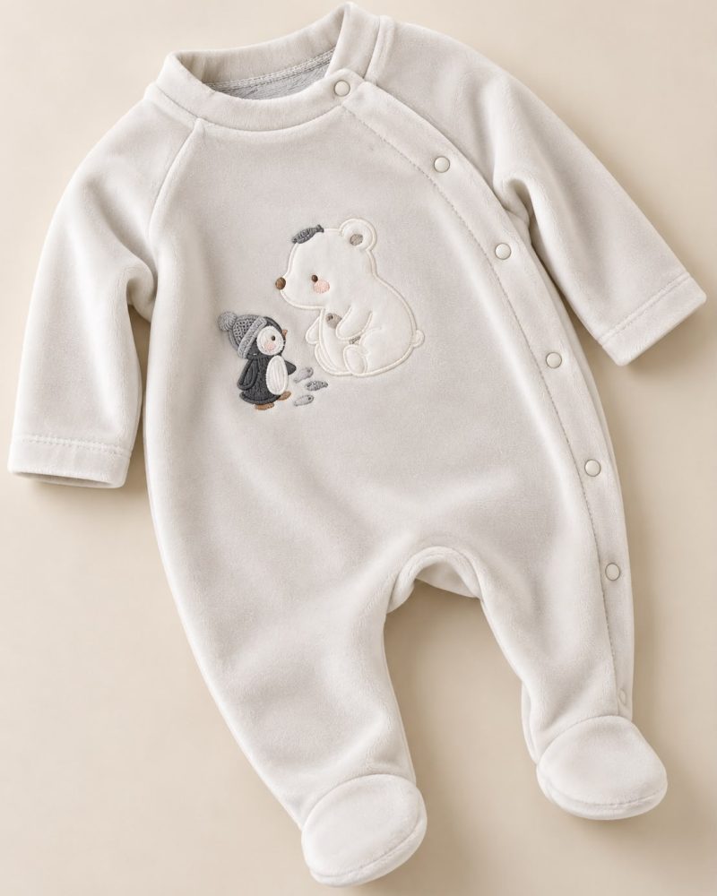Bear & Penguin Footed Baby Overall