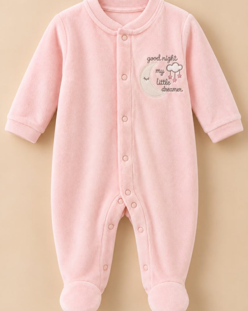 Pink Little Dreamer Footed Baby Overall