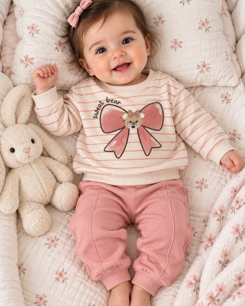 Sweet Bear Pink Baby Set