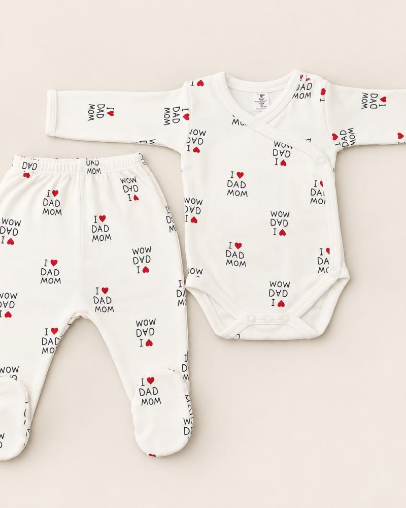 I Love Dad Mom Bodysuit set