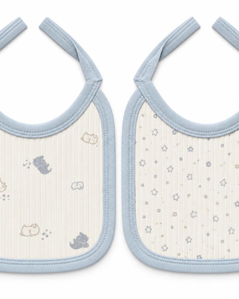 Blue Animals & Stars 2-Pack Baby Bibs