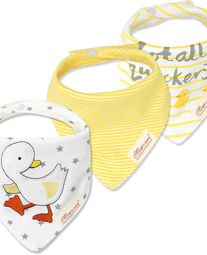 Yellow Duck Embroidered 3 pack of Bibs
